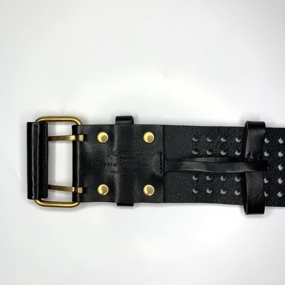 YSL Wide Rectangle Buckle Leather Corset Belt 34 - Picture 6 of 10